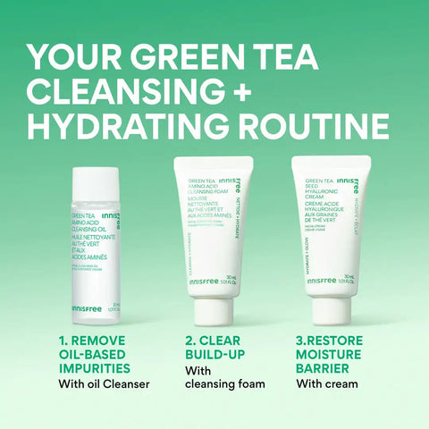 Green Tea Mini Double Cleanse + Hydrate Trio